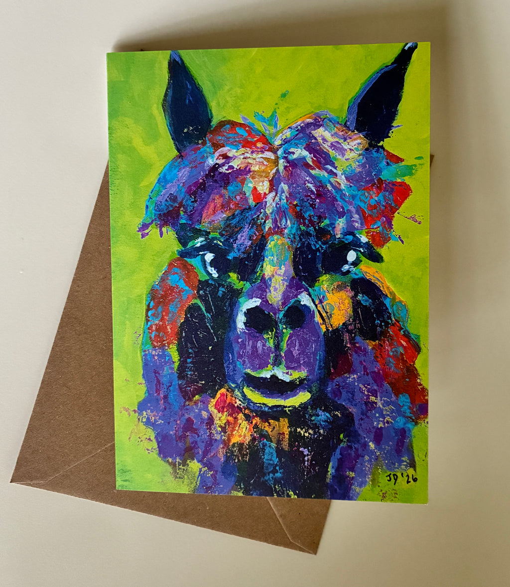 FINE ART GREETINGS CARD | ALPACA CARD